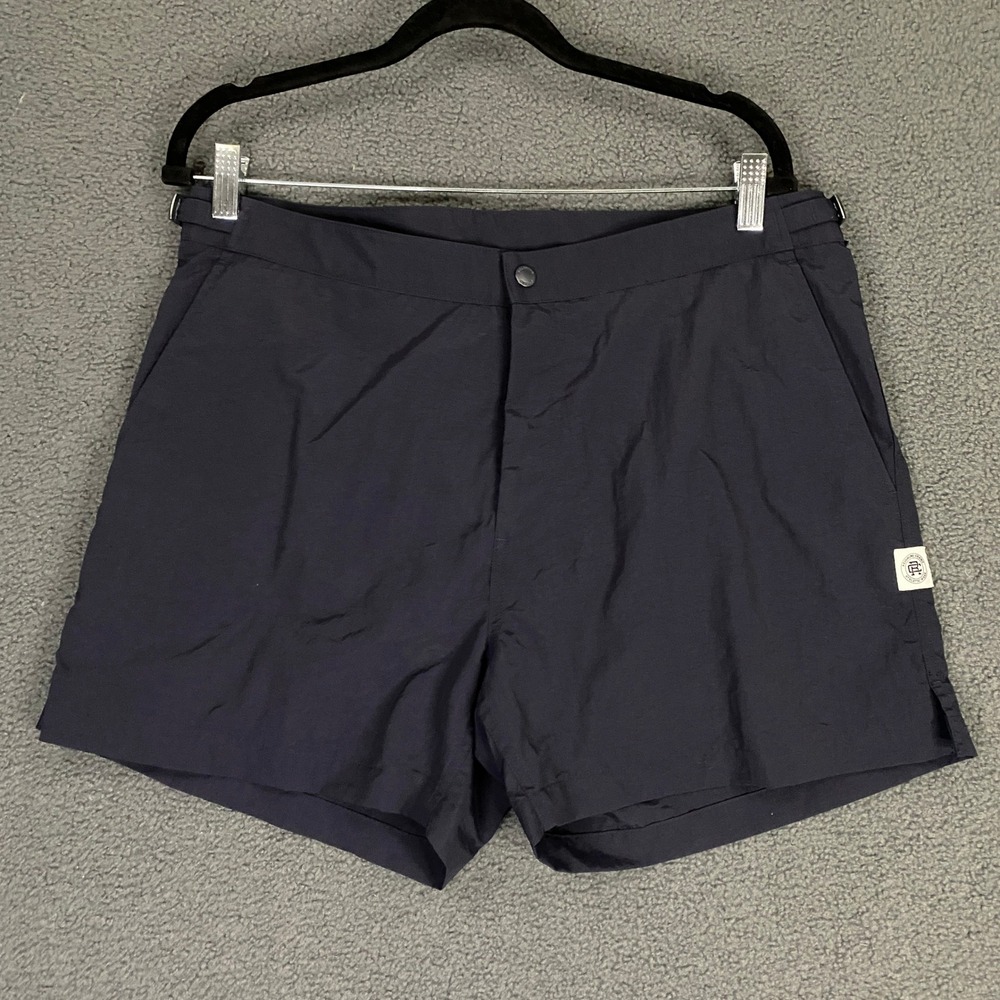 Reigning Champ Swim Shorts Mens 34 Navy Blue Adjustable Side Mesh Lined Trunks